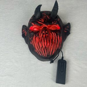 Devil Halloween Mask With Lights / Light Up Mask Red And Black